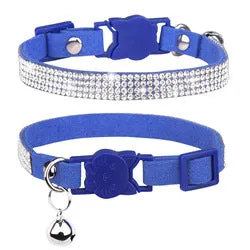 PAWS ASIA Wholesale Pet Accessories Breakaway Luxury Rhinestone Dog Cat Collar With Bells